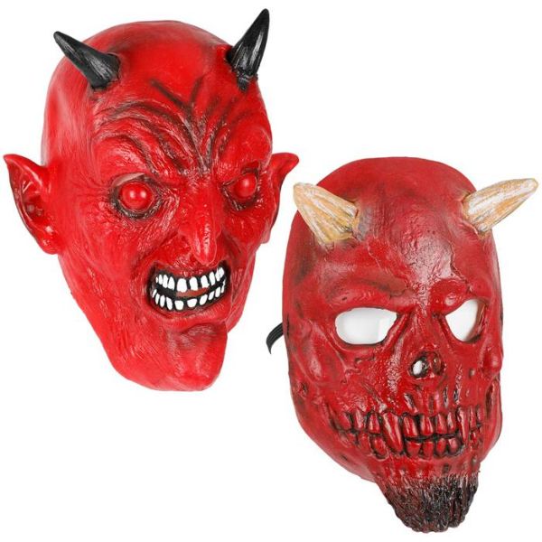 Red Latex Devils Full Mask