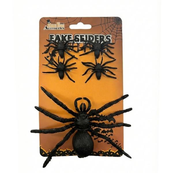 5 Pack Assorted Size Spiders
