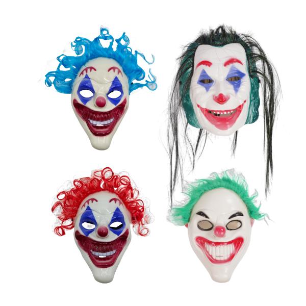 Assorted Clown Mask With Hair