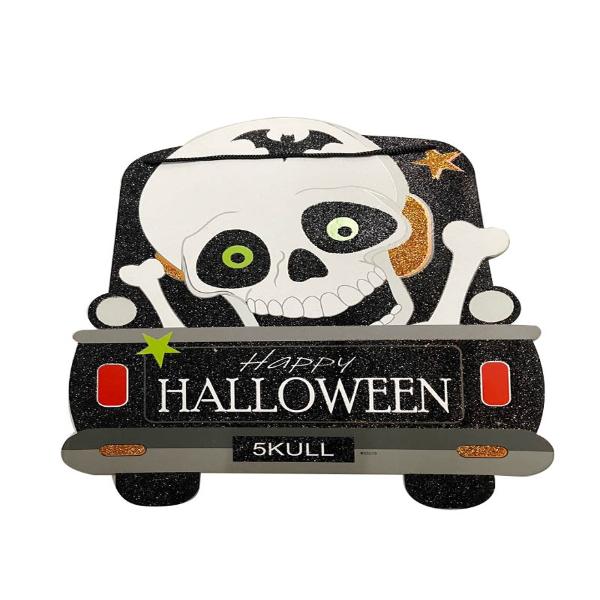 Halloween Hanging Skull In Car - 33.5cm x 37cm