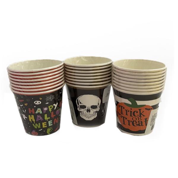 8 Pack Halloween Paper Cups - 266ml