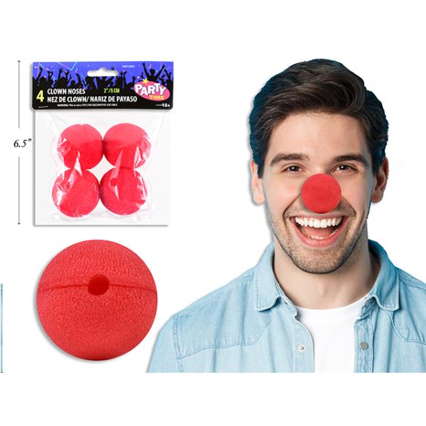 4 Pack Clown Noses - 5cm