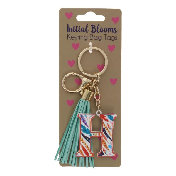 Initial H Blooms Keyring Bag Tags