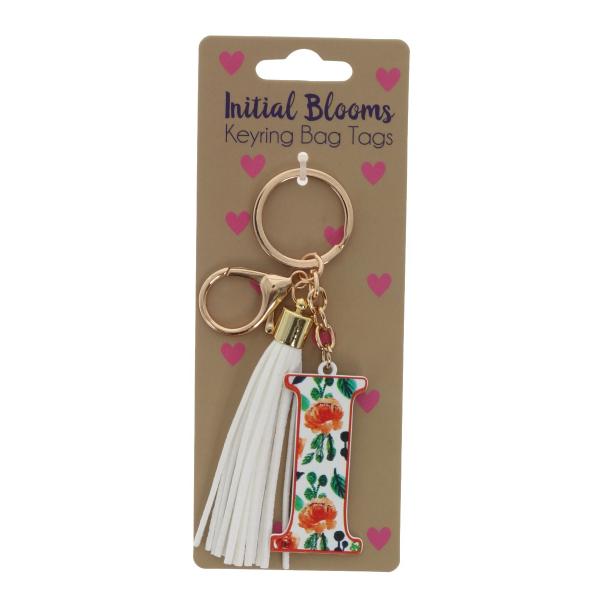 Initial I Blooms Keyring Bag Tags