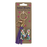 Load image into Gallery viewer, Initial M Blooms Keyring Bag Tags
