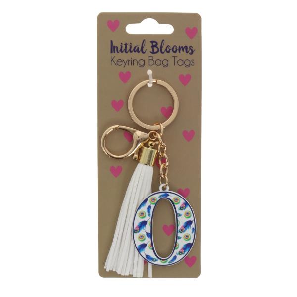 Initial O Blooms Keyring Bag Tags