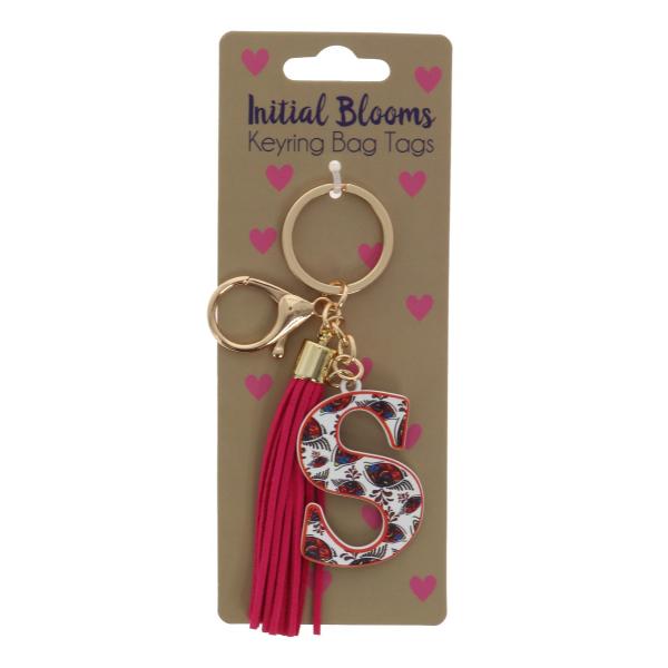 Initial S Blooms Keyring Bag Tags