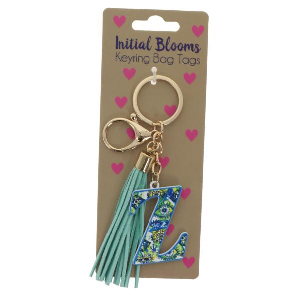 Initial Z Blooms Keyring Bag Tags