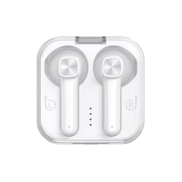 White Bluetooth Wireless Earphones With Charging Case