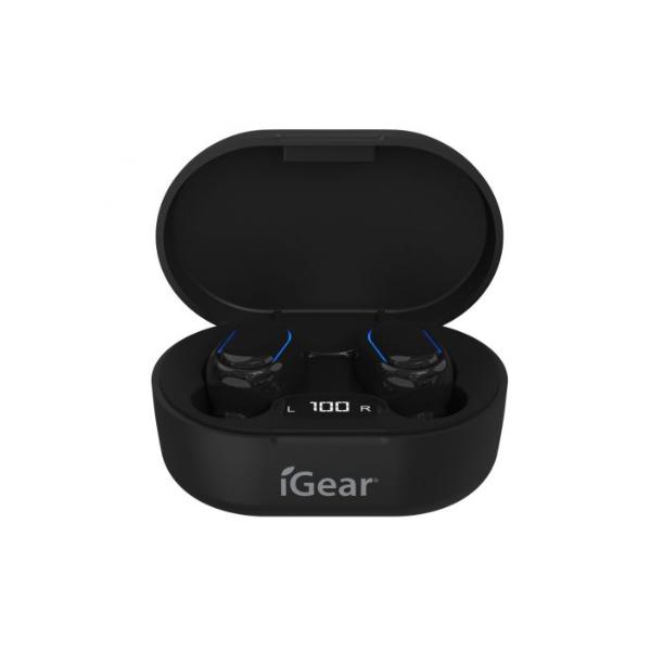 Black Bluetooth Wireless Earphones With Charging Case