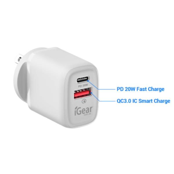 PD20W Type C USB SHared Wall Charger