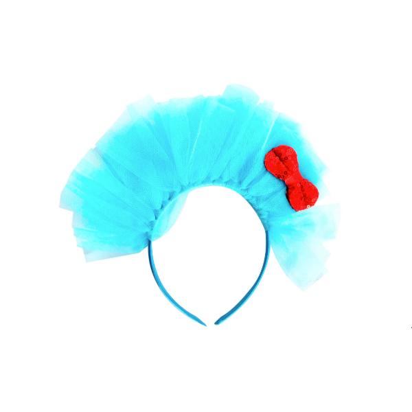 Blue Tutu With Red Bow Headband