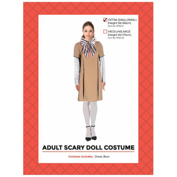 Adult Scary Doll Costume - X Small - Small