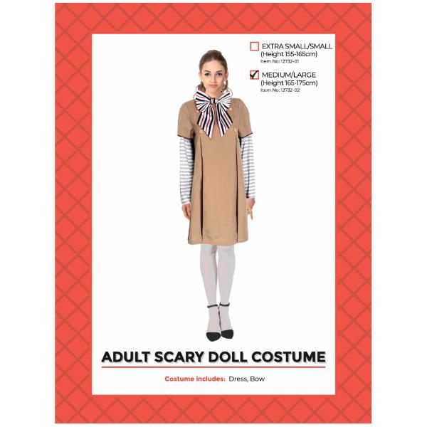 Adult Scary Doll Costume - Medium - Large