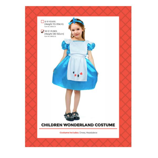 Children Wonderland Costume - 10 - 12 Years