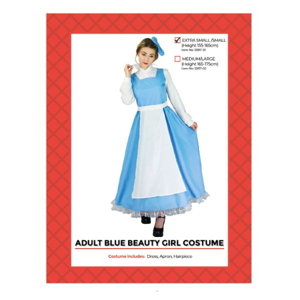 Adult Blue Beauty Girl Costume - Extra Small - Small