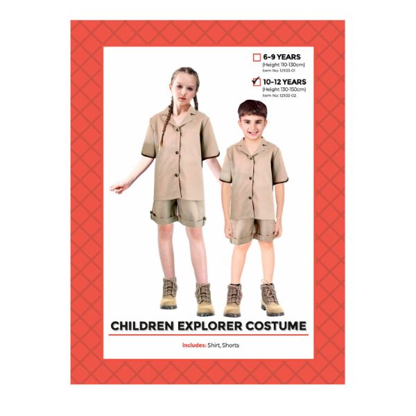 Children Explorer Costume - 10 - 12 Years