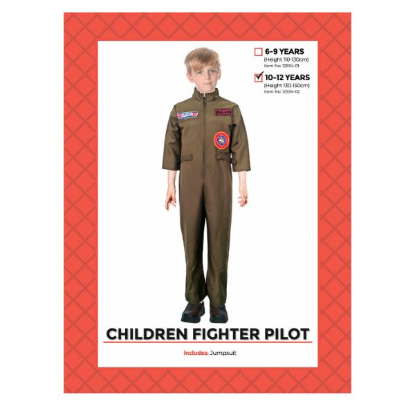 Children Fighter Pilot Costume 10-12 was 91654-02