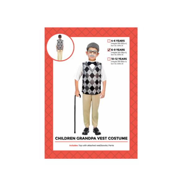 Children Grandpa Vest Costume - 6 - 9 Years