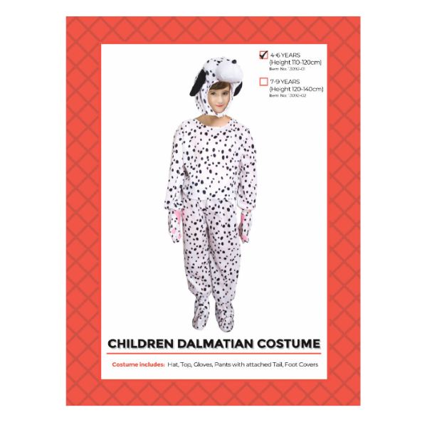 Children Dalmatian Costume - 4 - 6 Years