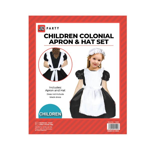 Children Colonial Apron & Hat Set