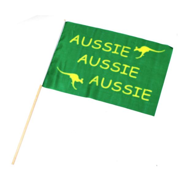 Green Aussie Hand Flag