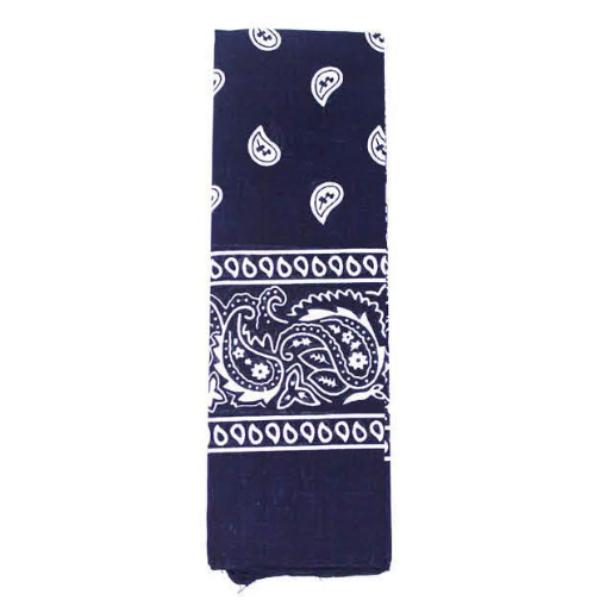 Dark Navy Blue Paisley Cotton Bandana