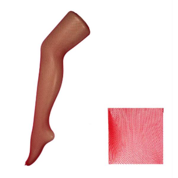 Red Small Hole Fishnet Pantyhose