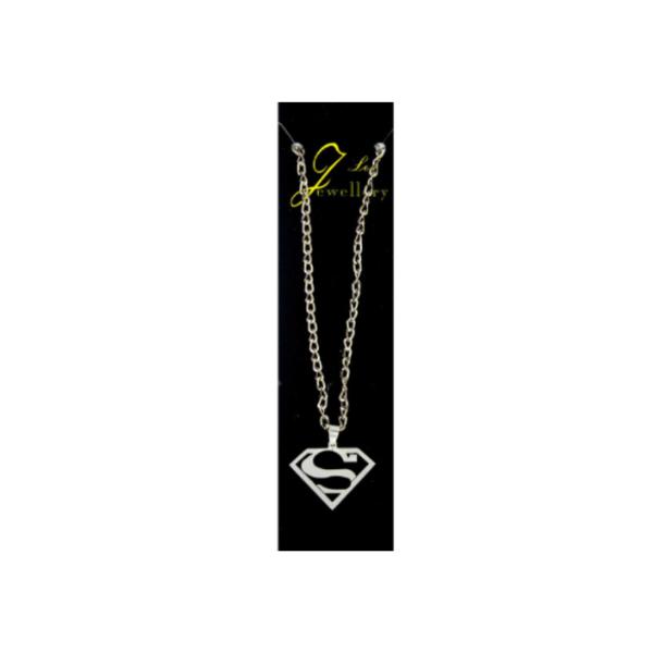 Silver Metal Diamond Sign Necklace