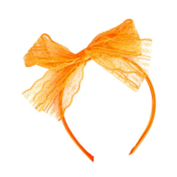 Orange Lace Bow Headband