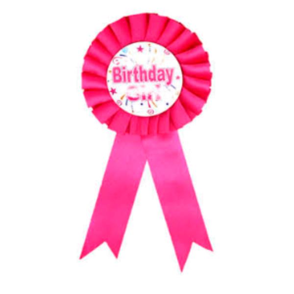 Hot Pink Birthday Girl Party Badge