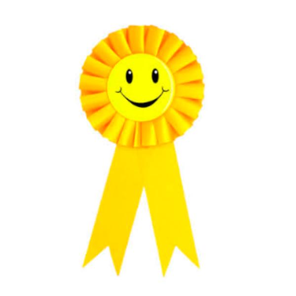 Yellow Smile Face Party Badge