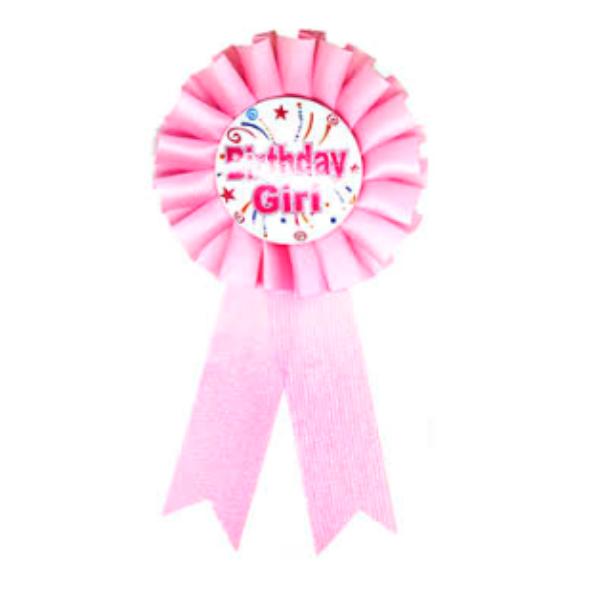 Light Pink Birthday Girl Party Badge