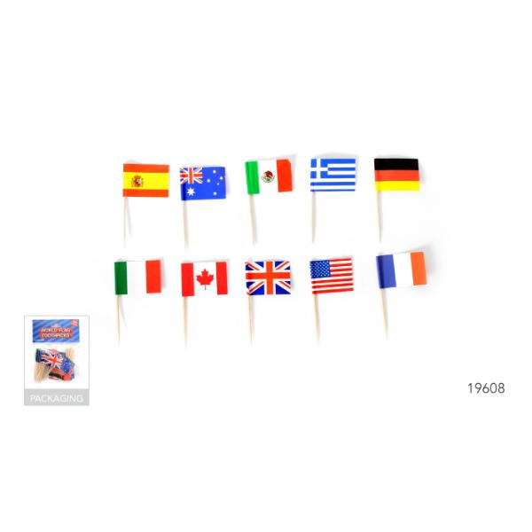 50 Pack World Flags Toothpicks