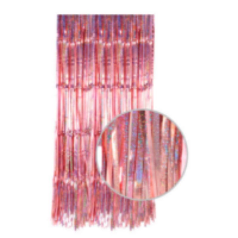 Metallic Pink Gold Sparkly Tinsel Curtain