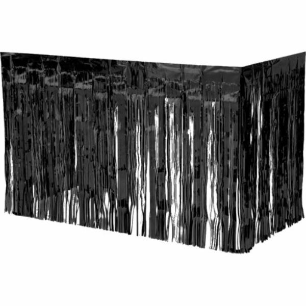Metallic Black Table Skirt - 74cm x 400cm