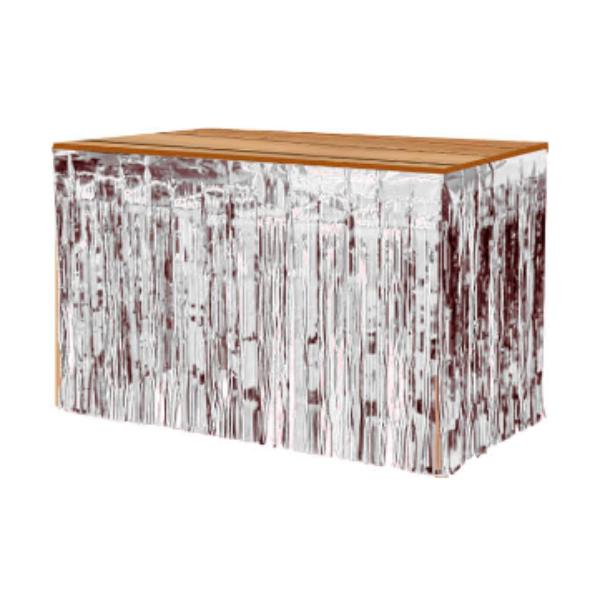 Metallic Silver Table Skirt - 74cm x 400cm