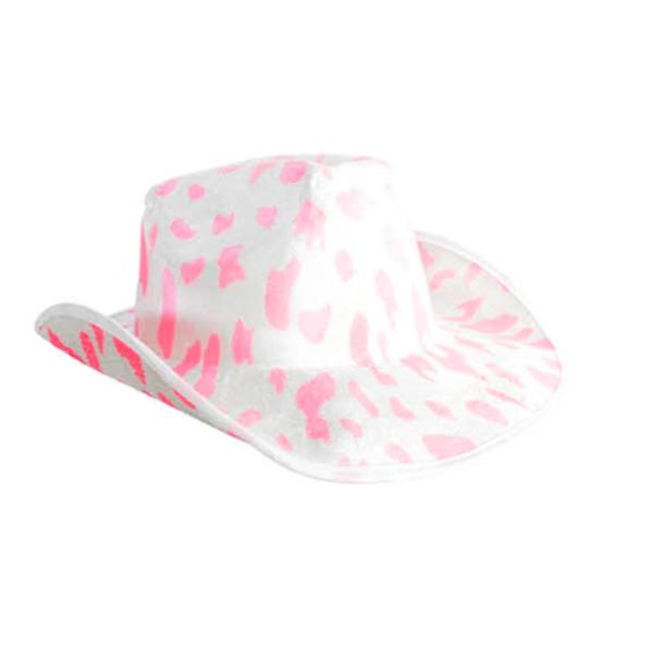 Pink Cow Spot Cowboy Hat With Pattern