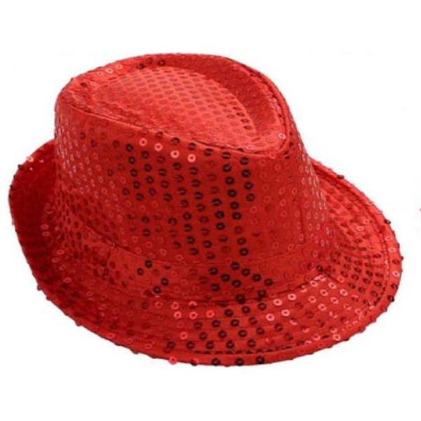 Red Sequin Trilby Hat