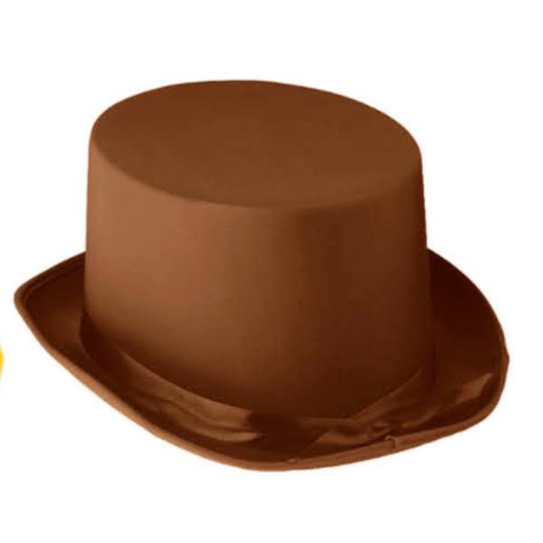 Brown Satin Top Hat