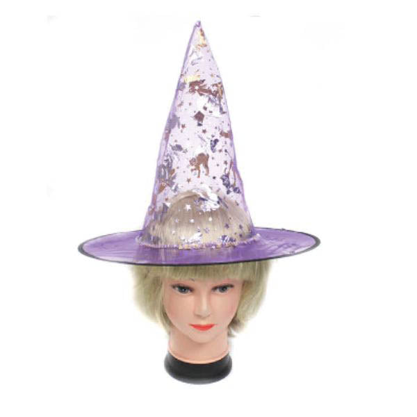Purple Foil Print Witch Hat