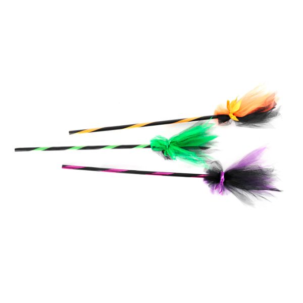 Tulle Fabric Witch Broom - 85cm