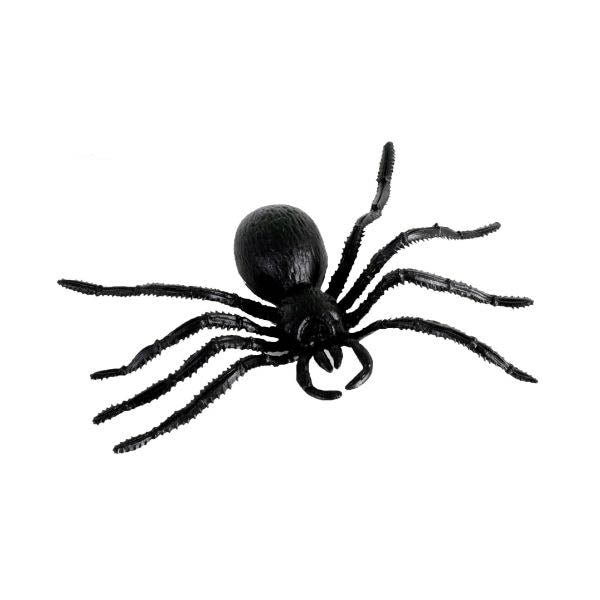 Large Black Plastic Spider - 18cm x 12cm