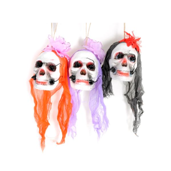 Hanging Skull Head With Gaze Rose - 13cm x 45cm