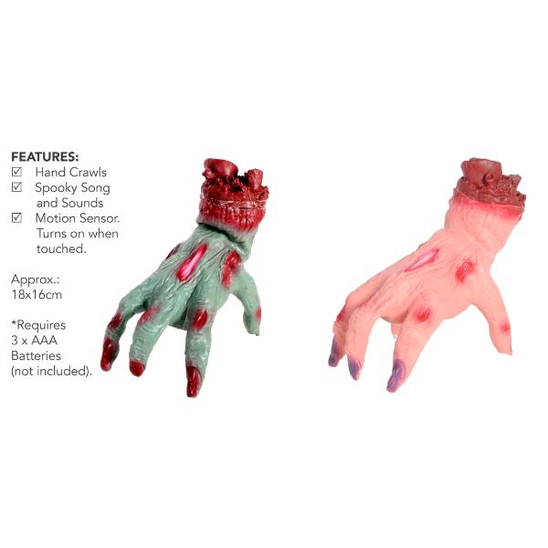 Animated Zombie Walking Hand - 18cm x 16cm