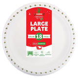 Load image into Gallery viewer, 18 Pack Large Round Holly Print Christmas Sugarcane Bagasse Plates - 23cm
