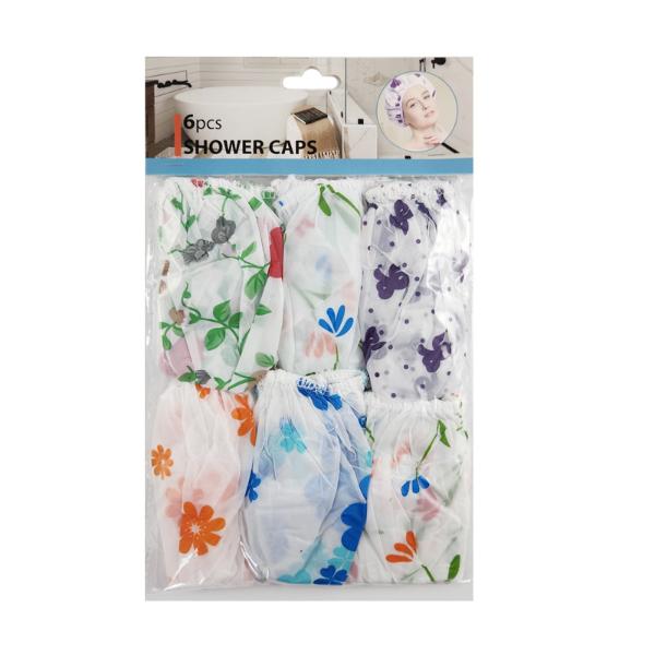 6 Pack Reusable Shower Caps