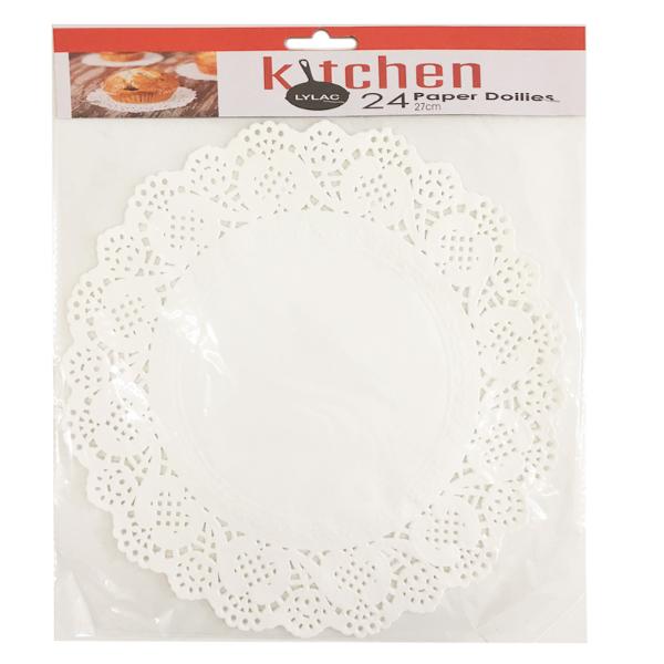 24 Pack Kitchen Paper Doilies - 27cm
