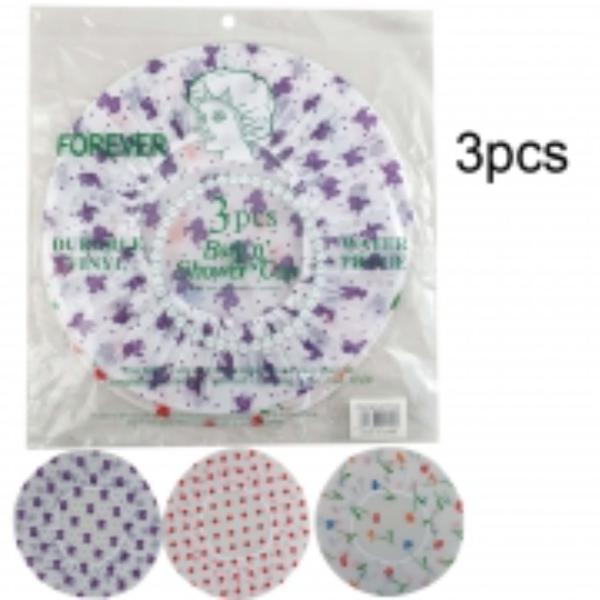 3 Pack Reusable Shower Caps