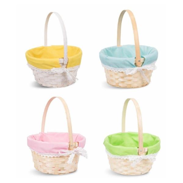 Assorted Easter Basket With Handle - 22cm x 12cm